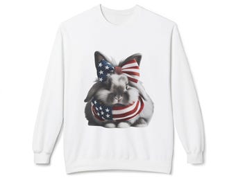 fourth of July Bunny Unisex Midweight Softstyle Fleece Crewneck Sweatshirt