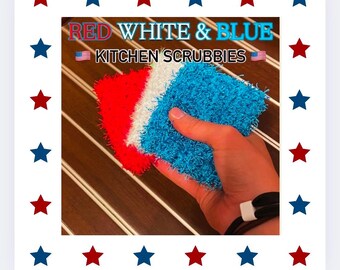 Red, White, & Blue Cleaning Scrubbies