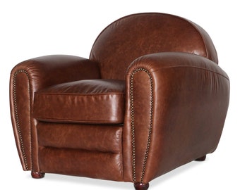 Leather Club Chair Etsy