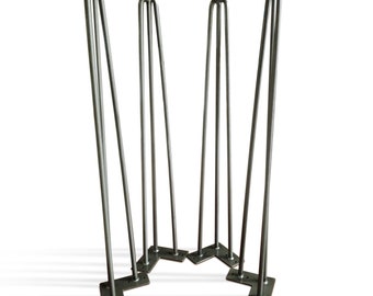 Premium 3 Rod Hairpin Table Legs 1/2" Steel - Set of 4 - 28" Tall