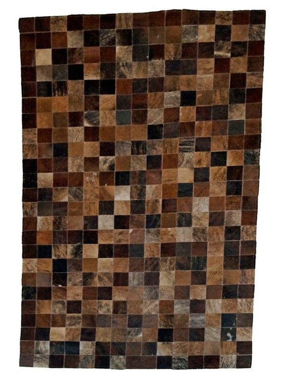 Exotic Genuine Cowhide Block Rugs 5x8 Or 8x10 Etsy