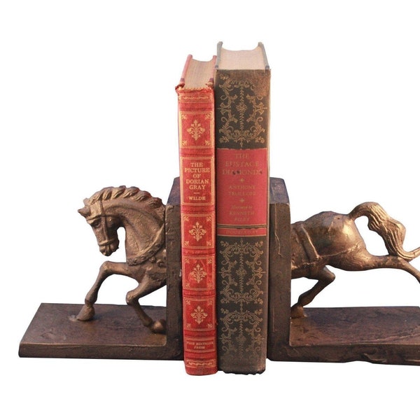 Horse Running Bookends - Metal - Pair - Carousel Style
