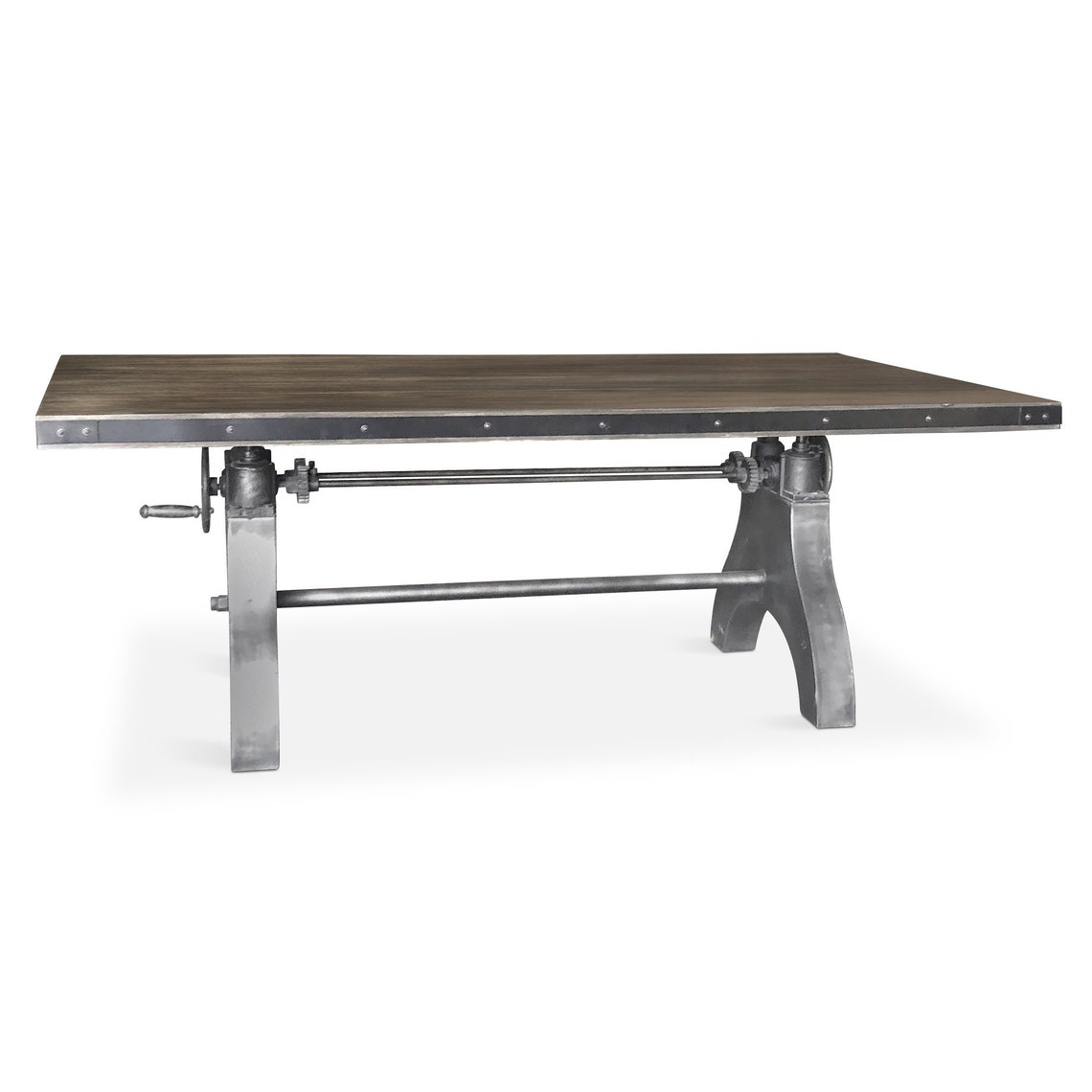 Adjustable Crank Dining Table Iron Steel Base Embossed KNOX Etsy