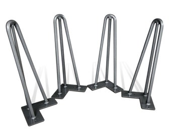 Premium 3 Rod Hairpin Table Legs 1/2" Steel - Set of 4 - 12" Tall