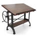 Millworks Vintage Industrial Tilt Crank Drafting Desk - Provincial Finish 