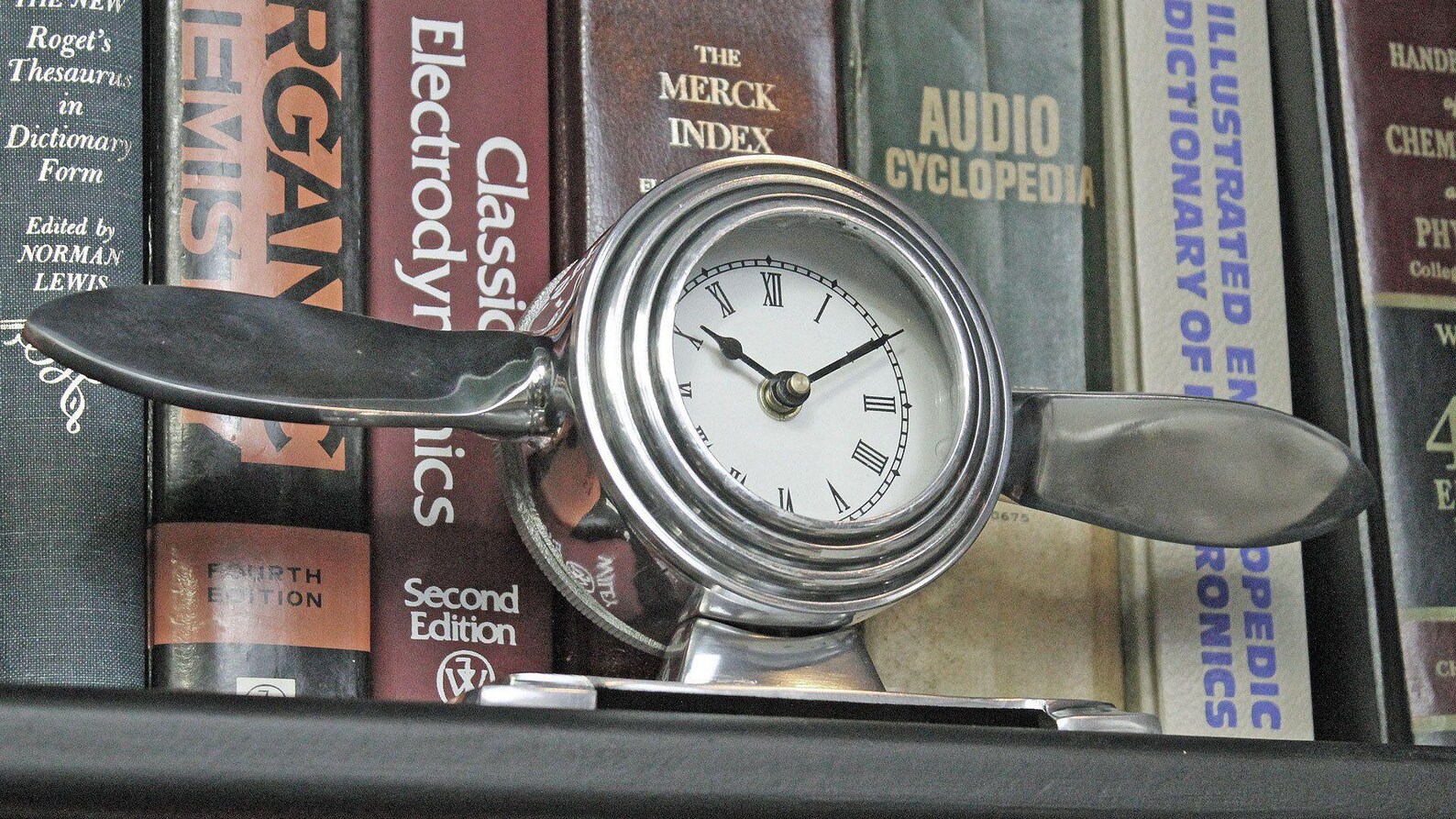 Abstract Airplane Propeller Desk Clock Polished Aluminum Etsy