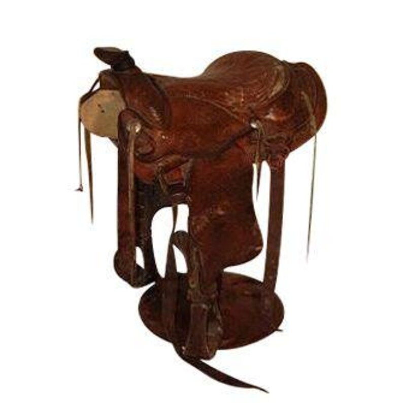 Western Horse Authentic Leather Saddle Bar Stool Etsy