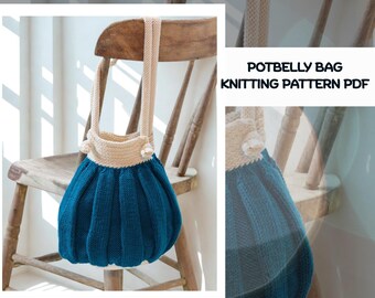Knitting Pattern: Ribbed Potbelly Bag - Beginner Friendly (PDF Download)