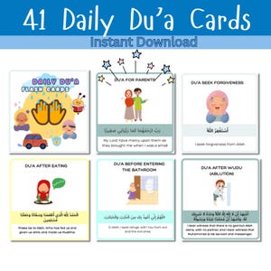Daily Dua Cards | Kids Dua Cards | Islamic Kids Printables | Instant Download | PDF | Kids activity |Dua Flashcards