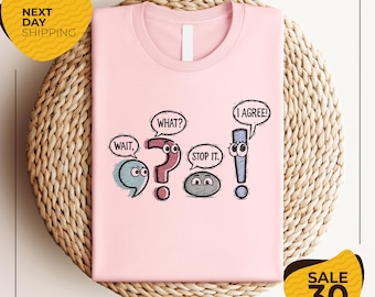Funny Grammar Teacher Shirt | Punctuation English Teacher Gift | Wait What Stop It I Agree Shirt | Synonym Rolls Shirt | Teacher Day Shirt