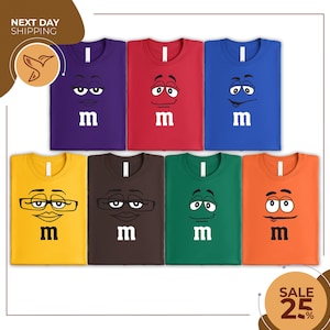 M and M Faces Halloween Costume Shirt | M M Face Matching Halloween Costume | Family Halloween Costumes | Candy Group Matching Shirts