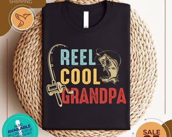 Reel Cool Grandpa Shirt for Men | Grandpa Fishing Shirt | Grandpa Fisherman | Grandpa Gift Grandkids | Grandpa's Fishing Buddy | Fish Life