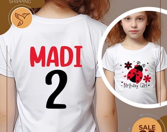 Ladybug Birthday Shirt | Any Age Birthday Shirt | Girls Birthday Shirt | Birthday Girl Tee | Bug Birthday Shirt