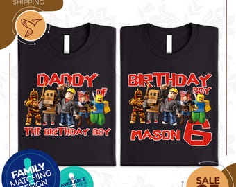 Custom Birthday Boy Shirt | Family Birthday Shirts | Birthday Tshirt | Bday Family Tee | Video Game Matching Birthday| Birthday Robots Shirt