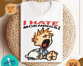 Oversized Vintage I Hate Mornings Tshirt | Retro Cartoon Tshirt | Baggy Fit Graphic Tee | Vintage Tshirt | Trendy Tshirt | Vintage 90s Tee
