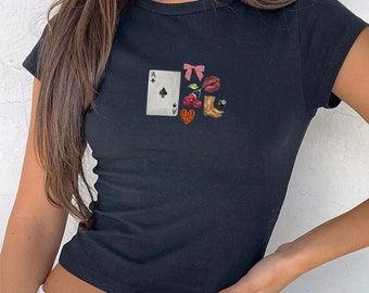 Camiseta linda para bebé, camiseta linda para bebé, camiseta vaquera para bebé, camiseta con gráfico de vaquera, camiseta para bebé de mujer, camiseta gráfica para mujer, camiseta gráfica ajustada linda para mujer