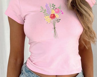 y2k baby tee, coquette baby tee, cute baby tee, womens graphic baby tee, 90s baby tee shirt 2000s fitted T-shirt, cute baby tee womens