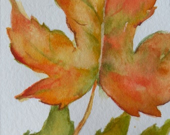 Feuilles d’automne Cartes d’art Aquarelle originale Peinture originale de feuilles d’automne Art original Art mural Artiste Cartes à collectionner ACEO Art Card