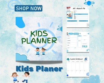 Planificador de 29 páginas para niños / Diario / Página de dibujo / Diario para niños / Descarga instantánea / Rutina diaria para hacer / Planificador imprimible