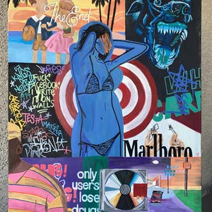 original 1 of 1 painting, gouache, eclectic