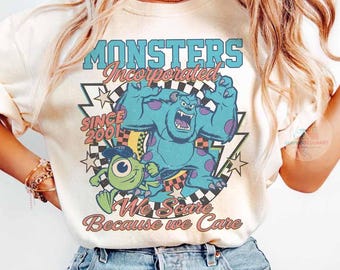 Comfort Colors Monsters Incorporated Since 2001 We Scare Because We Care T-Shirt,  Sulley & Mike Monster Inc Tee, Monsters University