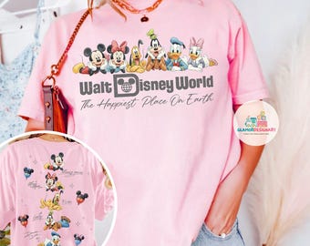 Vintage The Happiest Place On Earth Comfort Colors Shirt, Retro Mickey Minnie  Vacation Tee, Family Trips Walt  World