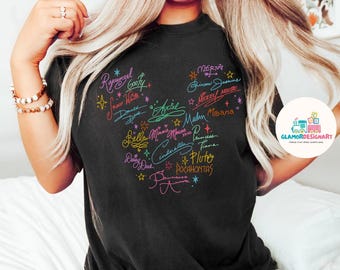 Mickey and Friends Signatures Shirt,  World Shirt, Comfort Colors Shirts,  Shirt, Mickey and Co  Shirt Magical Kingdom