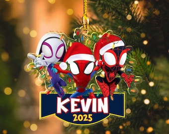 Custom Name Spidey And His Amazing Friends Ornament, Spidey Boy Ornament, Spiderman Ornament, Spidey Christmas Ornament, Xmas Gift