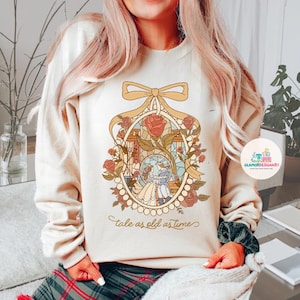 Vintage Tale As Old As Time Shirt, Disney Princess Comfort Color Shirt, Beauty And The Beast Disney Shirt Princess Belle Gift for her