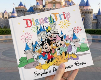 Personalized Mickey And Friends Autograph Book, WDW Autograph Book, WDW Trip Memory Book, Signature Memory Book