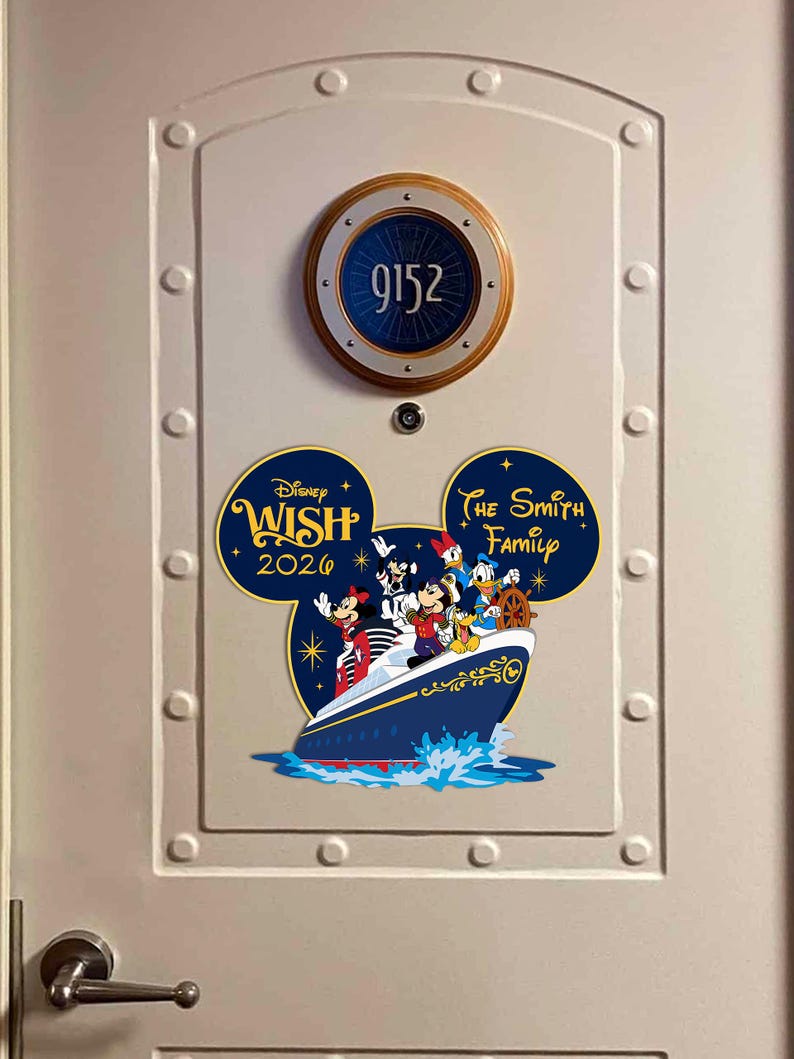 Imán para puerta de crucero de Disney Imán de crucero personalizado para crucero Imán para puerta de crucero Imán de Disney wish DCL Imán de crucero de Disney imagen 3