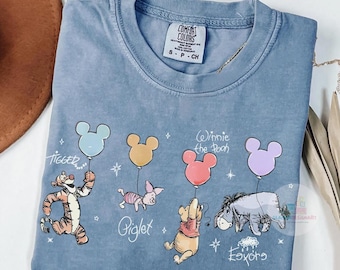 Retro Disney Winnie The Pooh Signatures Comfort Colors Shirt Disney Vacation Shirt, Magic Kingdom shirt Disneyland Tee, Disneyworld Shirt