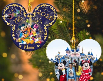 Personalized Photo Disney Family Trip 2025 Ornament, Disneyworld Ornament, Disney Photo Ornament, Custom Family Vacation Photo Ornament