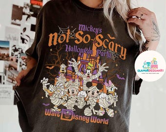 Vintage Mickey's Not So Scary 2025 shirt, WDW Halloween Family costume outfit, Halloween group shirts, Mickey & friends Skeleton Pumpkin tee