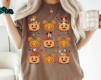 Comfort Colors Mickey and Friends Fall Shirt,Autumn Disney Bow Shirt,Cozy Season Mickey Shirt,Family Vacation Shirt,Mickey Minnie Fall Shirt