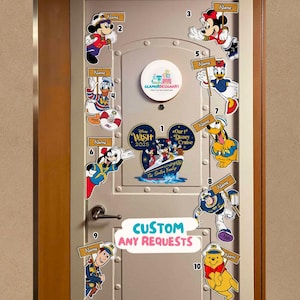 Personalized All Characters Disney Cruise Magnet, Mickey & Friends Toy Story Disney Princess Cruise Squad, Family Cruise Ship Stateroom Door