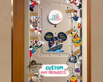 Personalized All Characters Disney Cruise Magnet, Mickey & Friends Toy Story Disney Princess Cruise Squad, Family Cruise Ship Stateroom Door