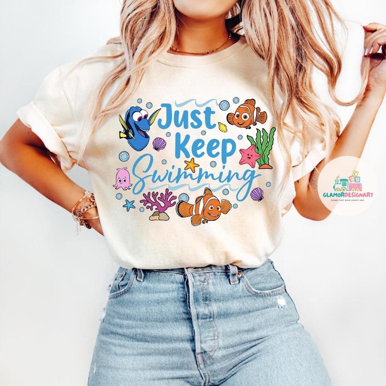 Finding Nemo T-Shirt Shirt Just Keep Swimming Shirt Walt World Shirt Swimming Shirt Shirt WDW Shirt Finding Dory image 1