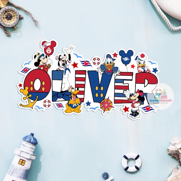 Imán personalizado para la puerta del crucero de Mickey y Minnie / Letrero magnético personalizado para la puerta del crucero / Regalo para cruceros