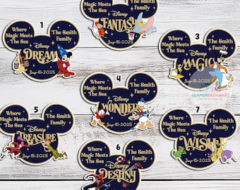 Personalized  Family & Cruise Ship Stateroom Door, Cruise Line Ship Name Door Magnet,  Cruise magnet, Wish Magic Dream Fantasy