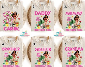 Disney Moana Birthday Shirt, Disney Birthday Girl Tee, Disney Birthday Princess T-Shirt, Moana Hei Hei Birthday Tee, Moana Maui Birthday