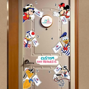 Personalized All Characters Disney Cruise Magnet, Mickey & Friends Toy Story Disney Princess Cruise Squad, Family Cruise Ship Stateroom Door