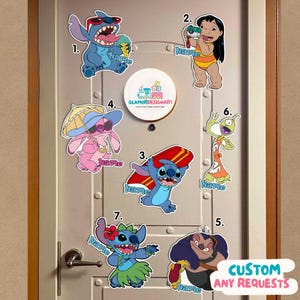 Personalized Disney Stitch Cruise Magnet, Lilo & Stitch Summer Magnets, Stitch Ohana Family Cruise Ship Stateroom Door, Disney Summer Magnet