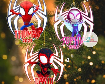 Personalized Spidey And His Amazing Friends Christmas Ornament, Spidey Xmas Ornament Kids Christmas Gift Spiderman Ornament