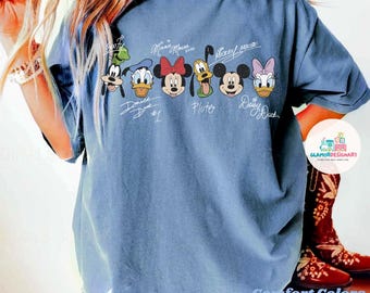 Mickey and Friends Signatures Shirt, Disney World Shirt, Comfort Colors Shirts, Disneyland Shirt, Mickey and Co Disney Shirt Magical Kingdom