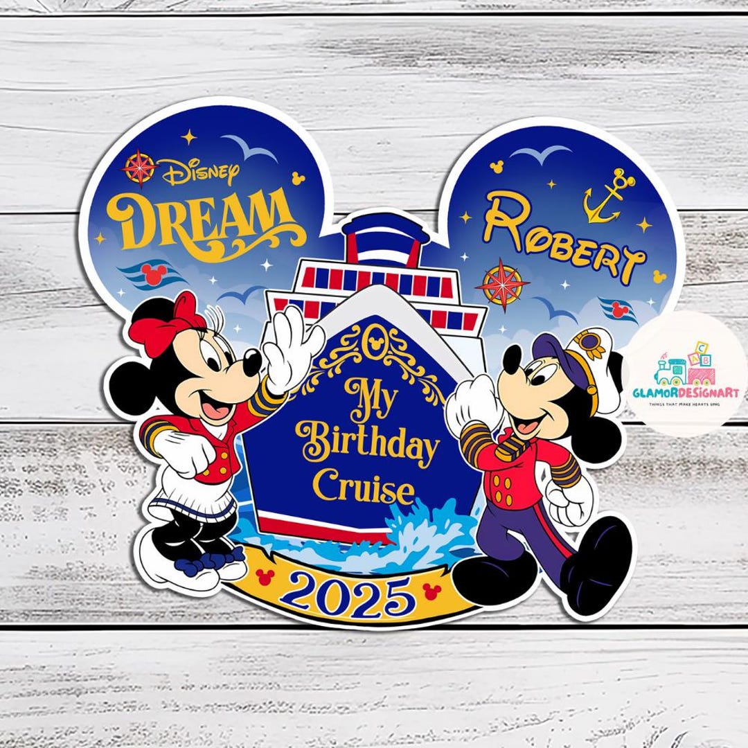 Personalized Mickey &amp; Friends Happy Birthday Magnet, Disney Cruise Ship ...
