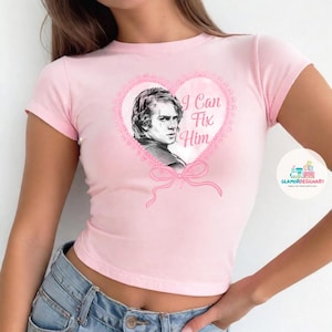 Pink Coquette Bow Star Wars Anakin Skywalker I Can Fix Him Baby Tee Croptop Tank, Galaxy's Edge  T-shirt, May the Forth Be With You