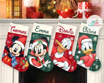 Multi-character Mickey & Friends Pooh Toy Story  Christmas Stockings, Custom  Christmas Stockings With Name, Santa Claus Gift