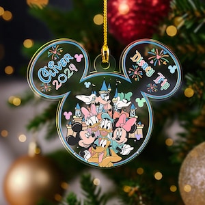 Personalized Mickey and Friends Disney Trip Christmas Ornament, Disney Castle Family Vacation, First Disney Trip 2024, Magic Kingdom