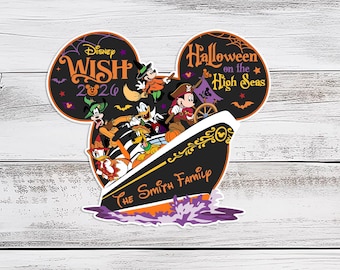 Cruise Halloween Magnet Halloween On The High Seas 2026 Magnet, Cruise Door Magnet Disney wish magnet Disney Halloween magnet